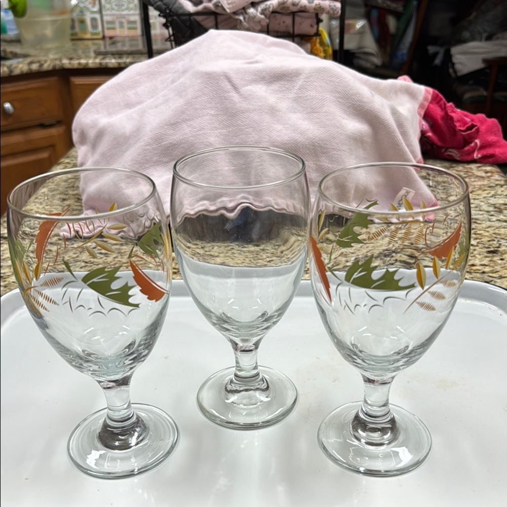 Glasses Drink Elegant Autumn Leaf Wine Water Tea Glass Set